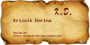 Krizsik Dorina névjegykártya