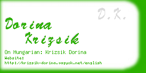 dorina krizsik business card